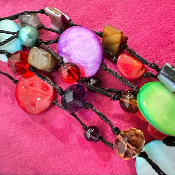 Premier Designs Necklace Artistic Jewelry Shells beads multi strand 9’ 0776 P - Picture 9 of 12